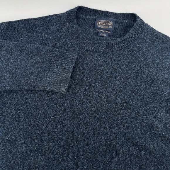 Pendleton Other - Pendleton Crewneck Sweater Mens L Blue Washable Wool RF532-63630 Long Sleeve